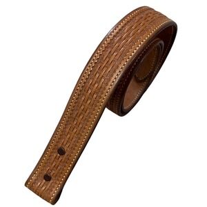 Calvin Allen Unisex 1.5" Basketweave Western Belt Waist 29.5"-32.24‎ Hand Tooled